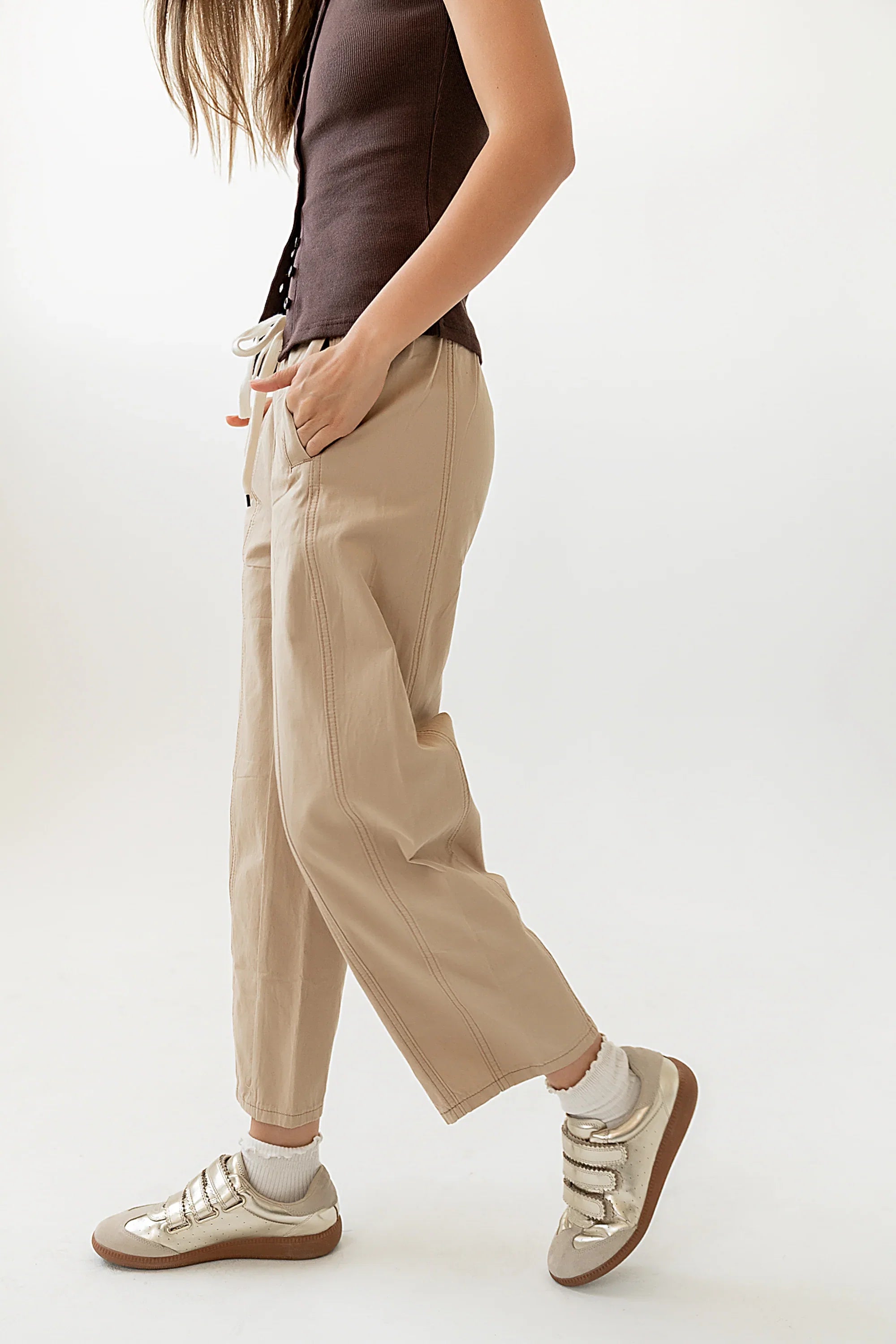 Khai Cropped Pants in Tan FINAL SALE