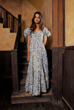 Robbie Floral Midi Dress in Blue FINAL SALE