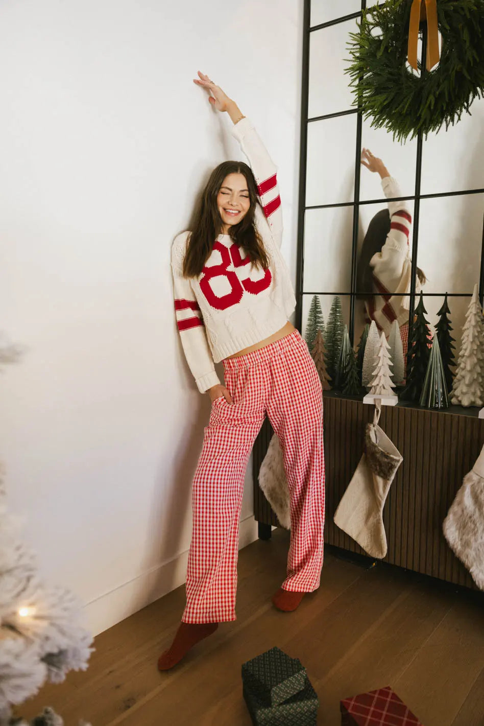 Romero Gingham Pants in Red FINAL SALE