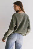 Inda Henley Sweater in Olive FINAL SALE