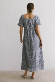 Devon Eyelet Lace Maxi Dress in Blue FINAL SALE