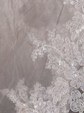 Vintage One Tier Lace Edge With Tulle Wedding Veil