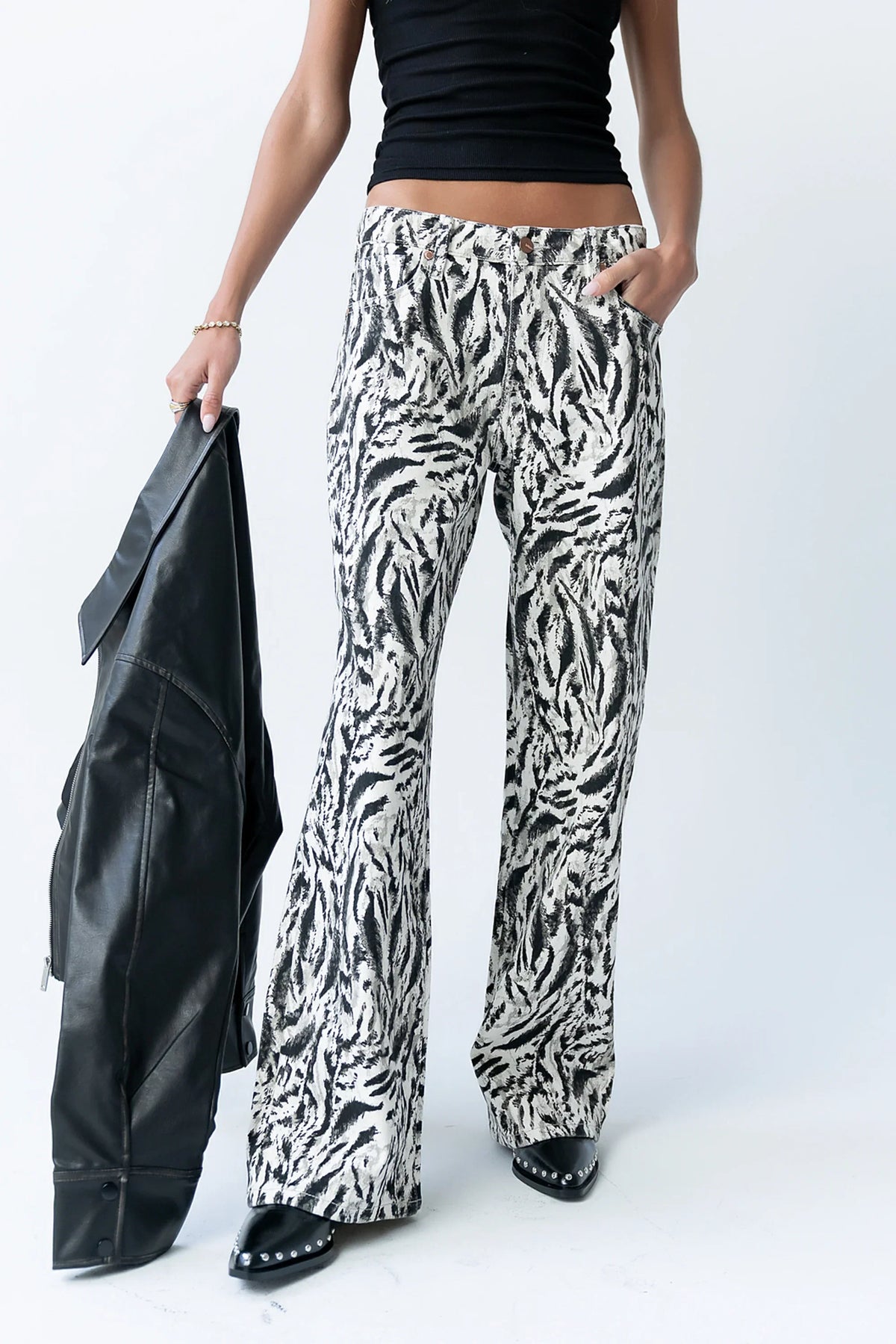 Moss Abstract Wide Leg Jeans
