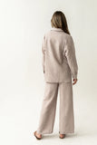 Conner Striped Button Down Top in Mocha