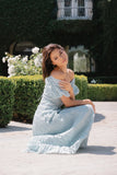 Beckie Smocked Maxi Dress in Blue