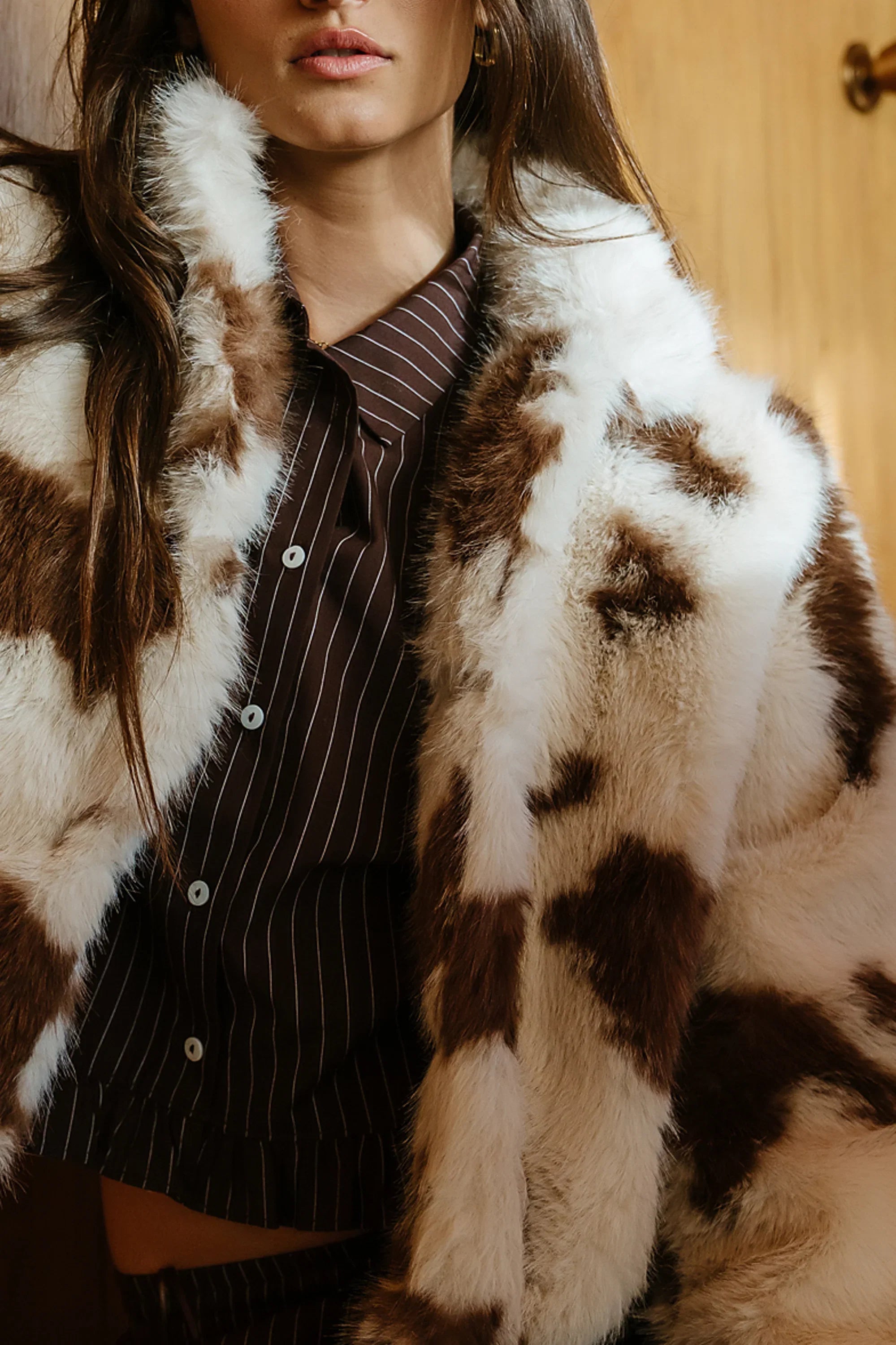 Ollie Cropped Faux Fur Coat