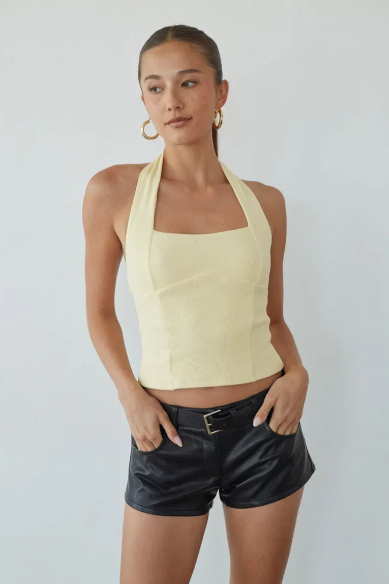 Tavi Ribbed Halter Top
