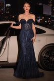 Annette Gown OFF THE SHOULDER FLORAL BEADED GOWN