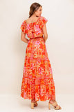 SUNBEAMS TOP SKIRT SET RED