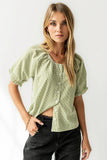 Benny Gingham Blouse in Green