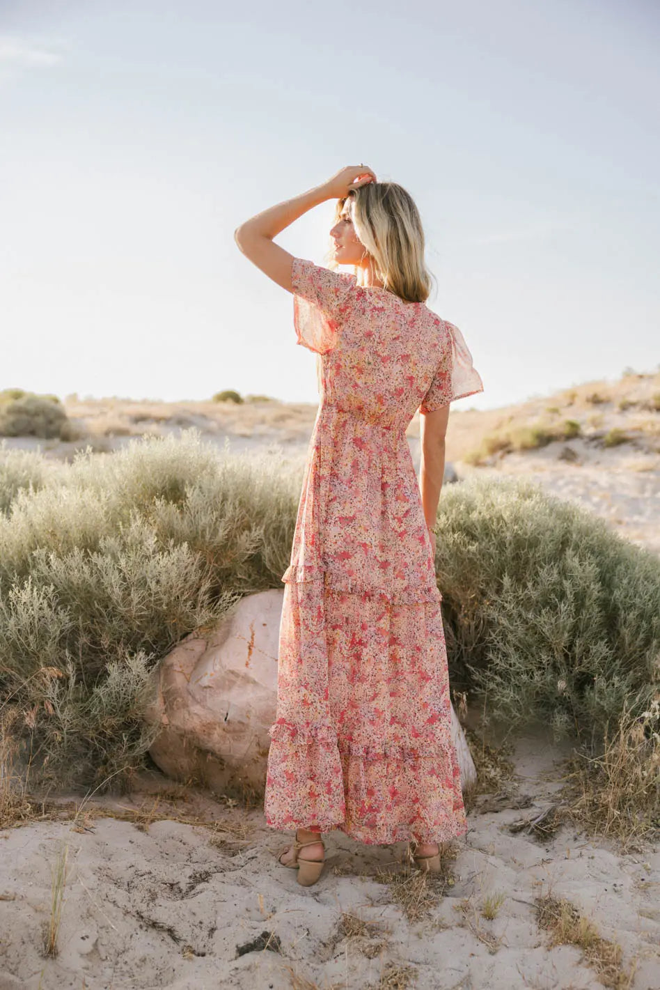 Manoella Floral Maxi Dress in Red FINAL SALE