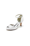 Peep Toe One strap Buckle Chunky Heel Pumps