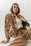 Kellie Floral Bomber Jacket in Camel FINAL SALE
