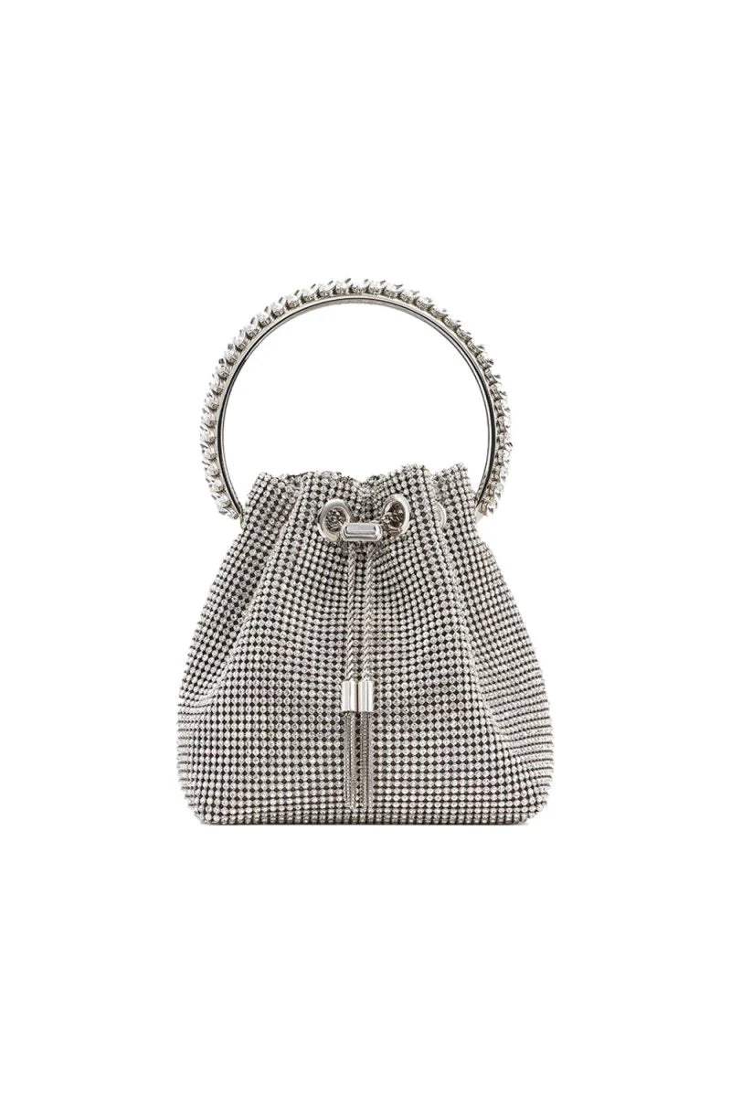 Womens Small Rhinestone Clutch Bucket Bags