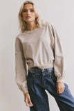 Sutton Exposed Seam Crewneck in Bone FINAL SALE