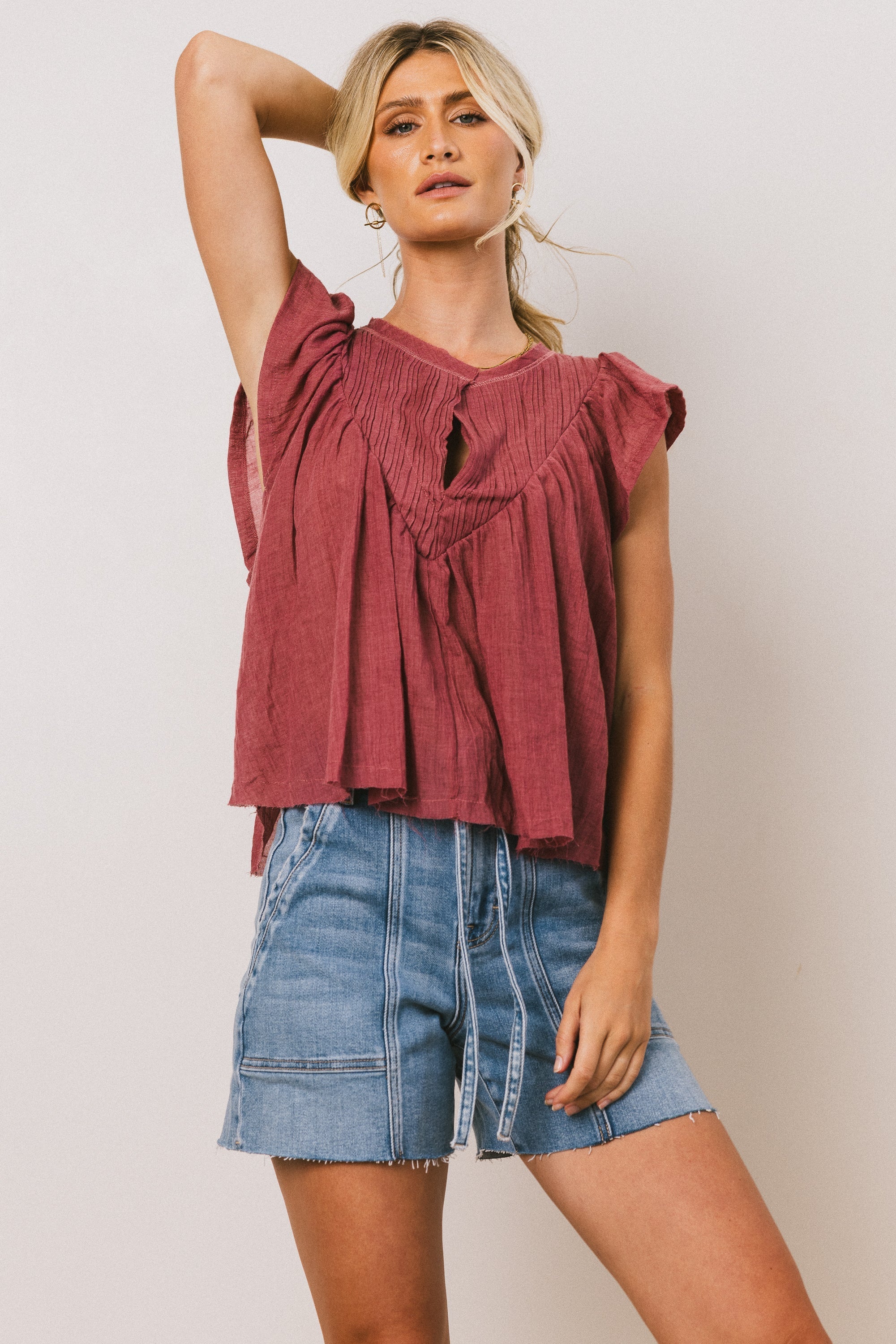 Leia Blouse in Berry FINAL SALE