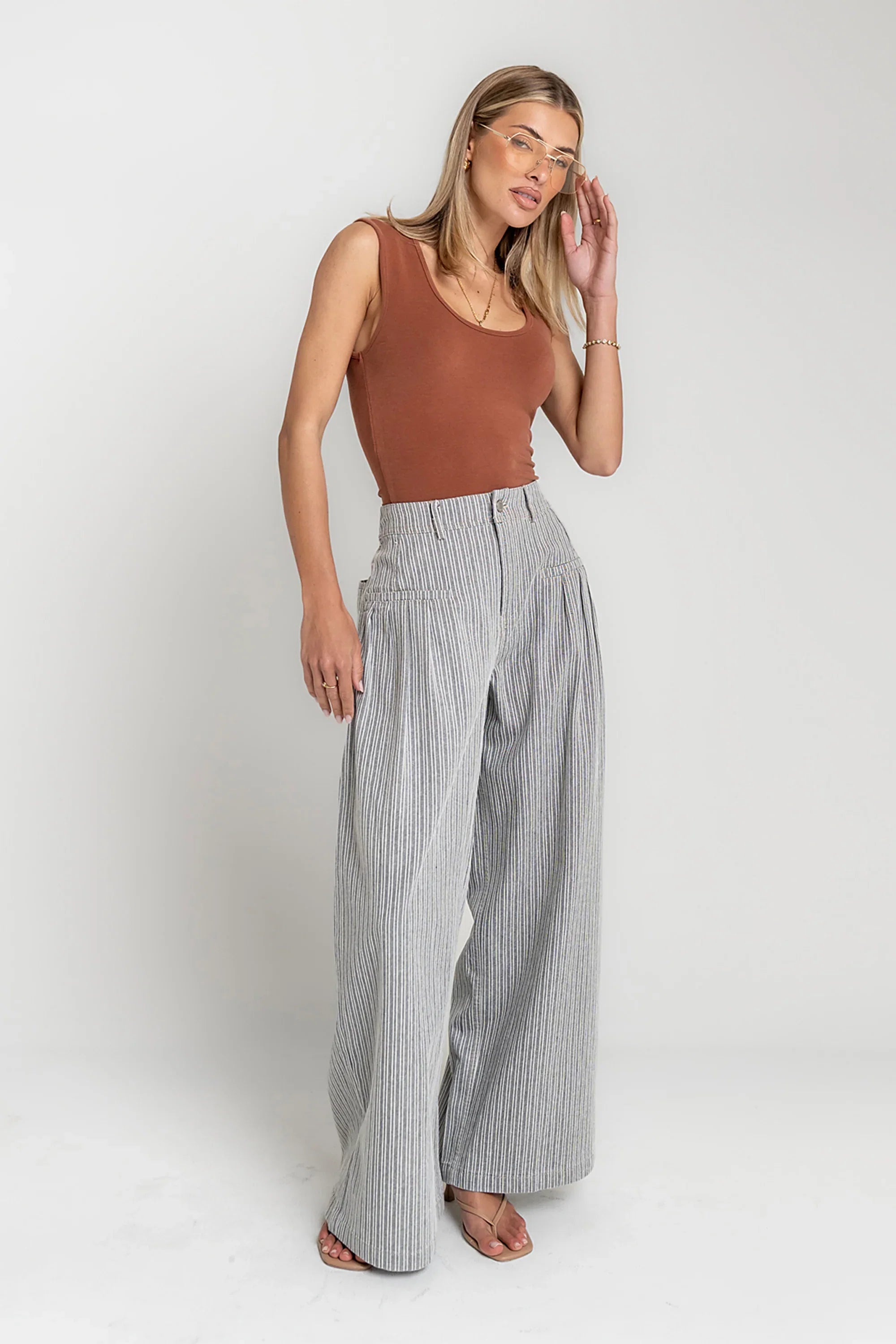 Karol Striped Wide Leg Pants