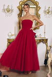 OPHELIA GOWN STRAPLESS A LINE DRESS WITH BOW