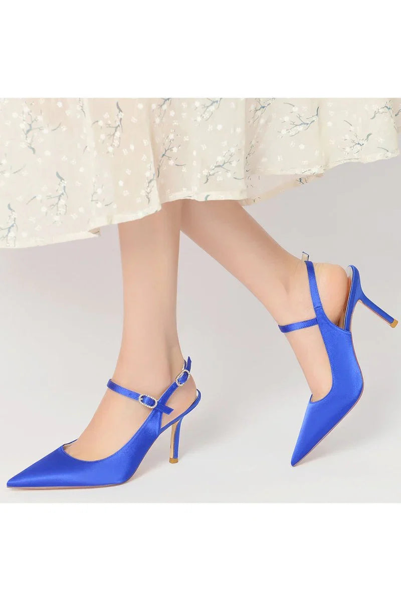 Simple Slingback Pointed Toe High Heels