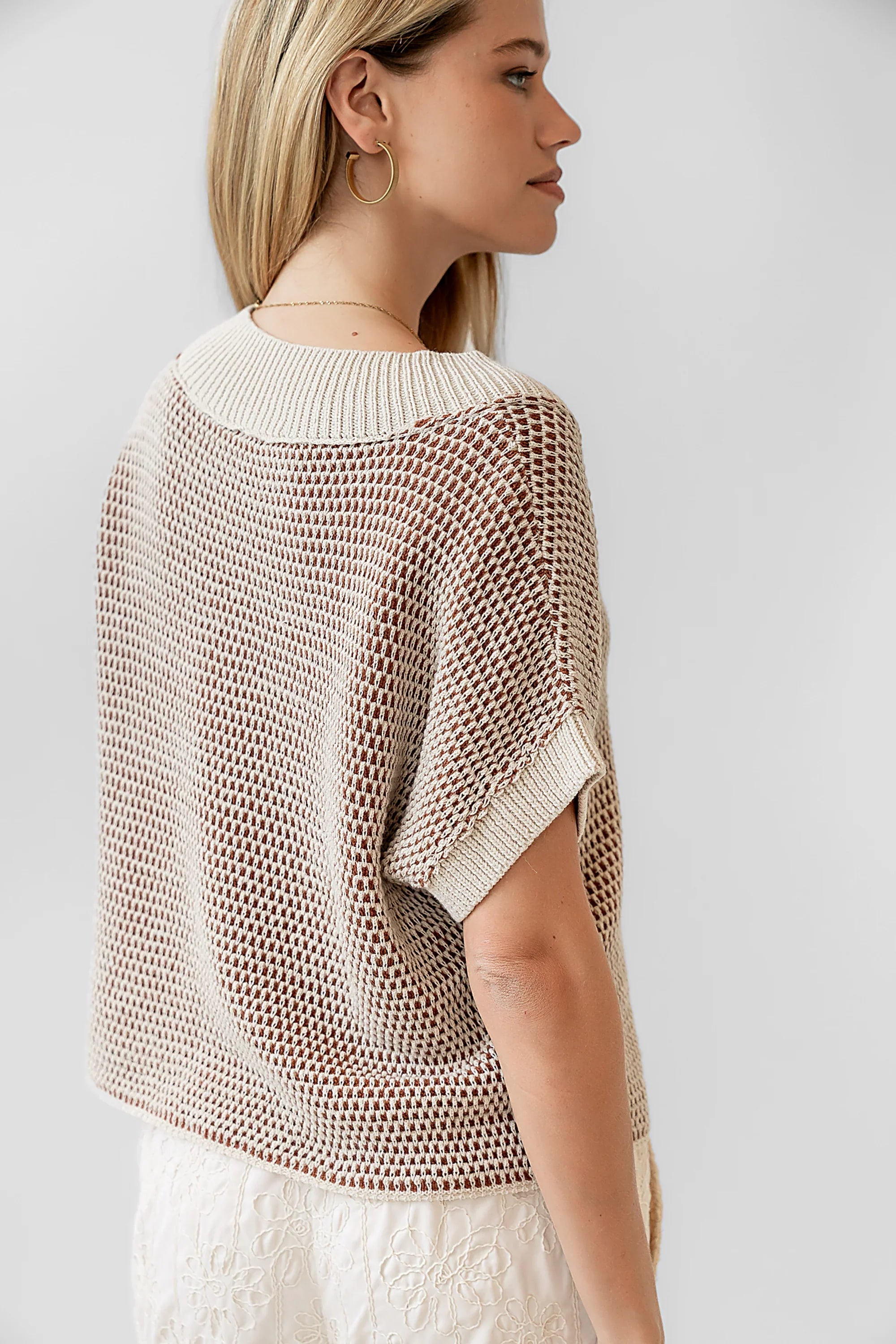 Saige Contrast Sweater in Oatmeal FINAL SALE
