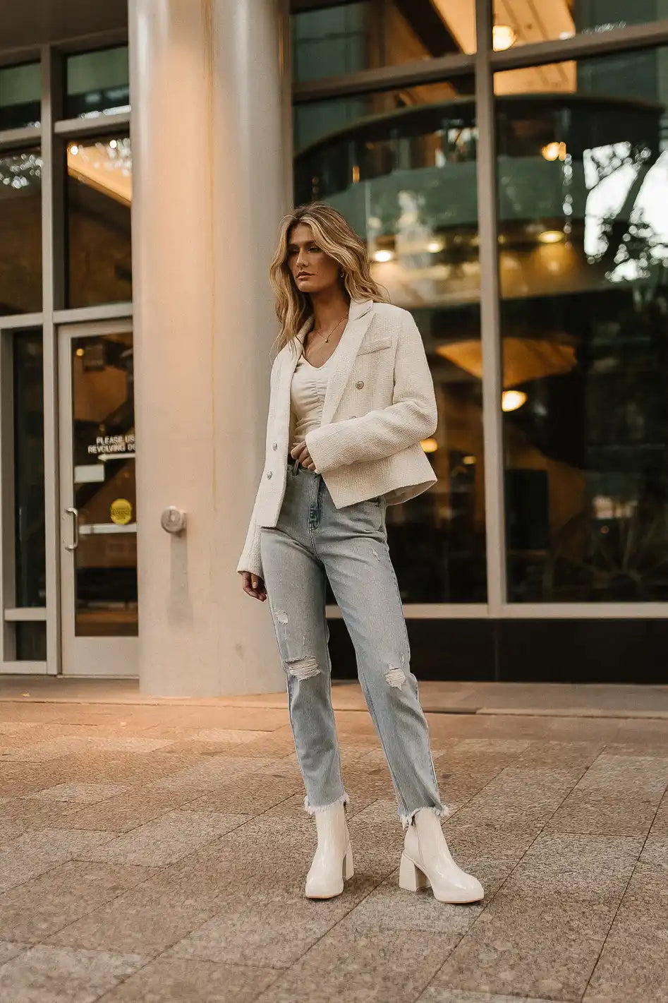 Isabella Blazer in White FINAL SALE