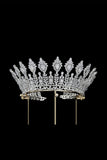 Silver Large 5A Cubic Zirconia Round Tiara