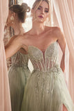 Marisol Gown Pearl Beaded Glitter Tulle Ball Gown