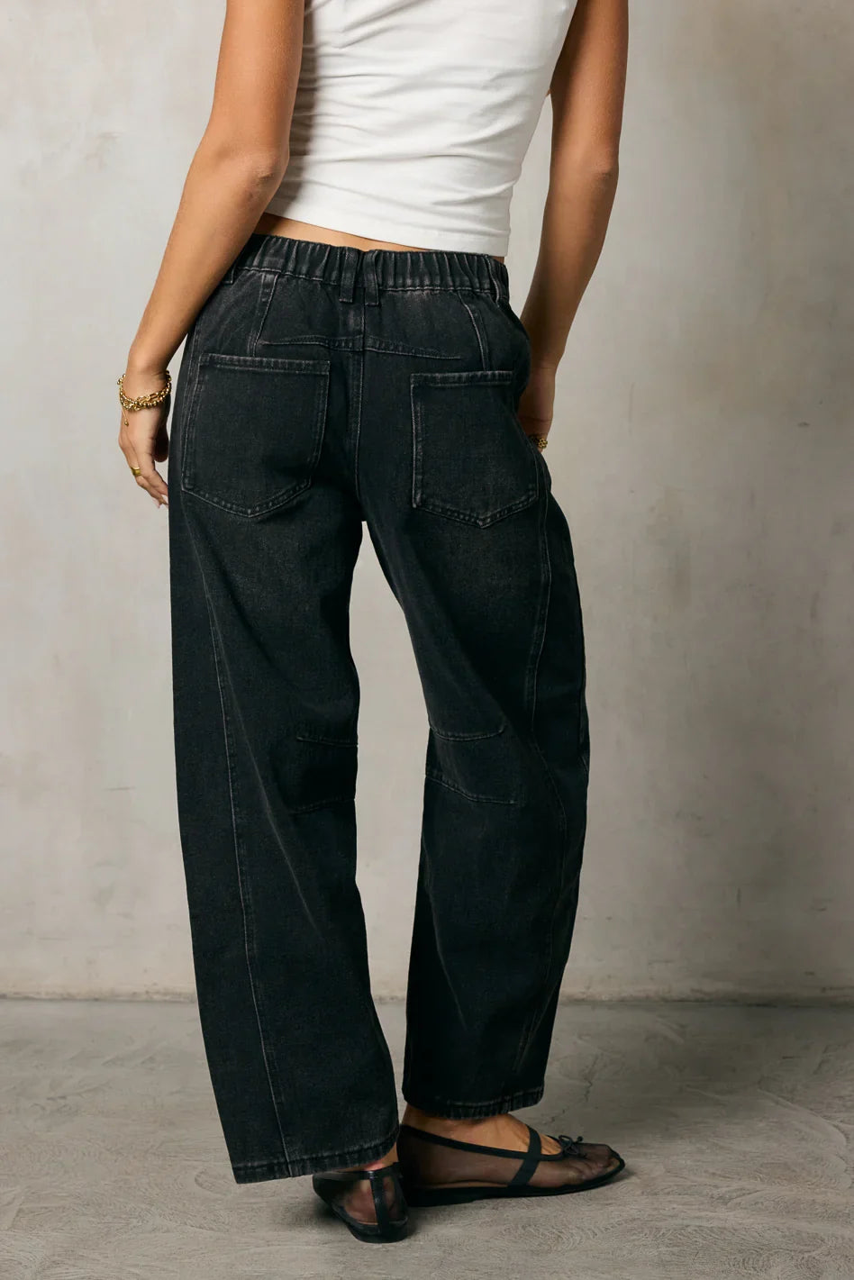 Lisette Barrel Jeans in Black FINAL SALE