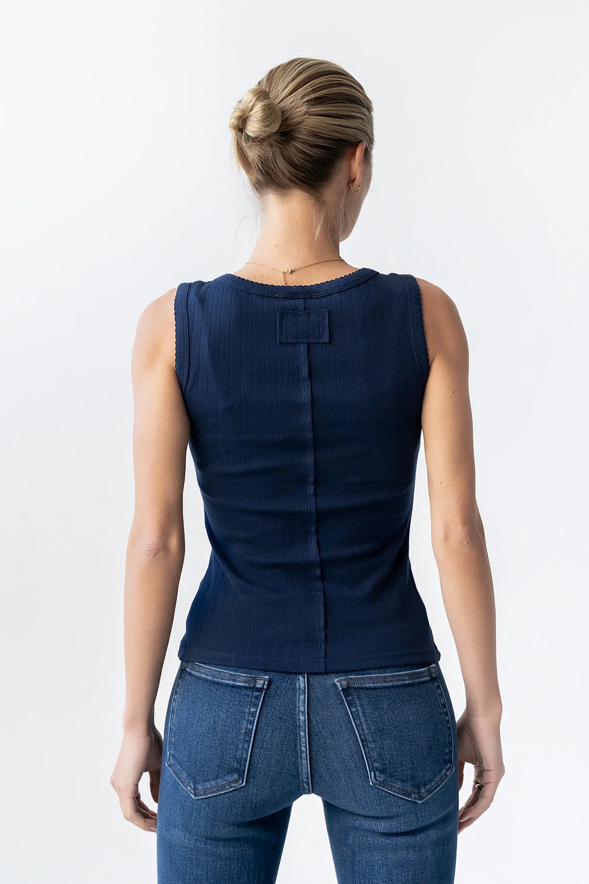Apollo Knit Tank Top in Navy