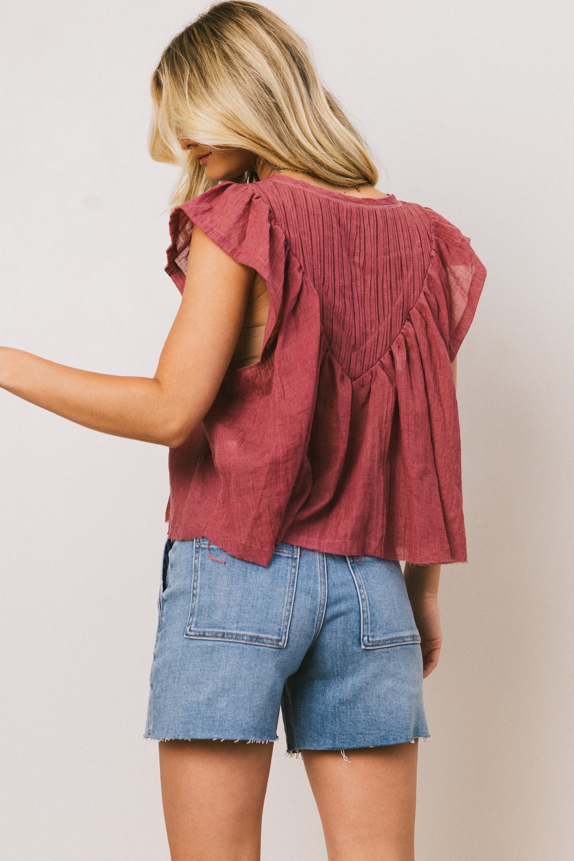 Leia Blouse in Berry FINAL SALE
