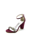 Ankle Strap Sandals with Rhinestone