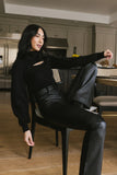 Cut Out Turtleneck Sweater in Black FINAL SALE