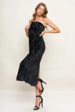 TEMPTATION BLACK VELVET LACE MIDI DRESS FINAL SALE