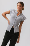 Marco Knit Top in Heather Grey