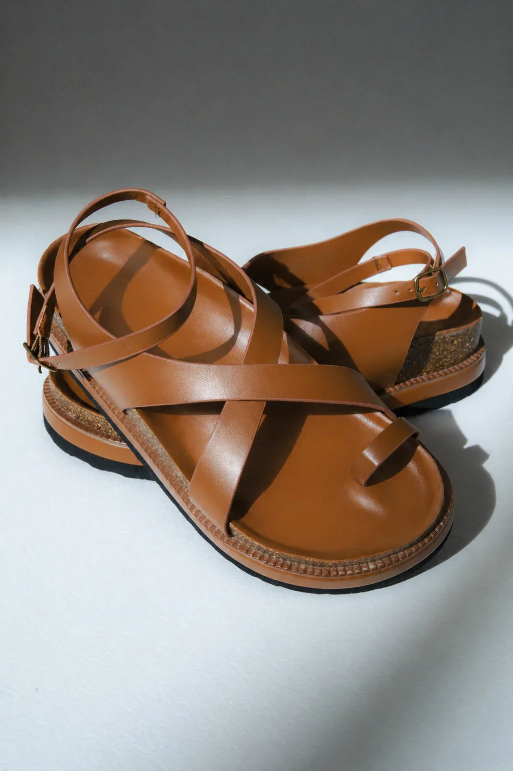 Carol Strappy Sandal in Tan