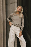 Sandry Tulle Crewneck in Olive FINAL SALE