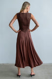 Charles Maxi Dress in Red Brown