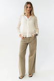Nicola Sheer Blouse in Cream FINAL SALE