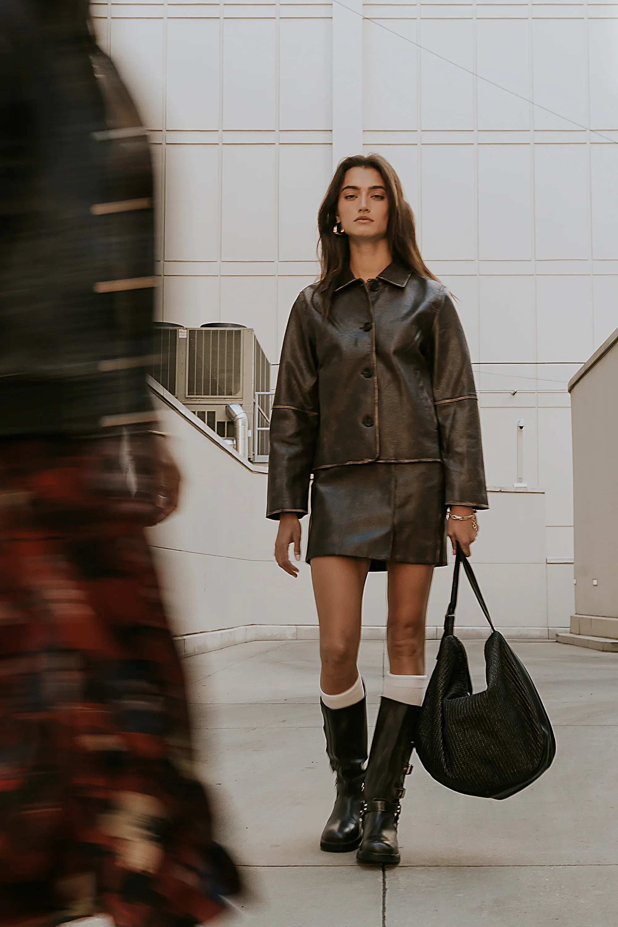Kelsey Vegan Leather Mini Skirt