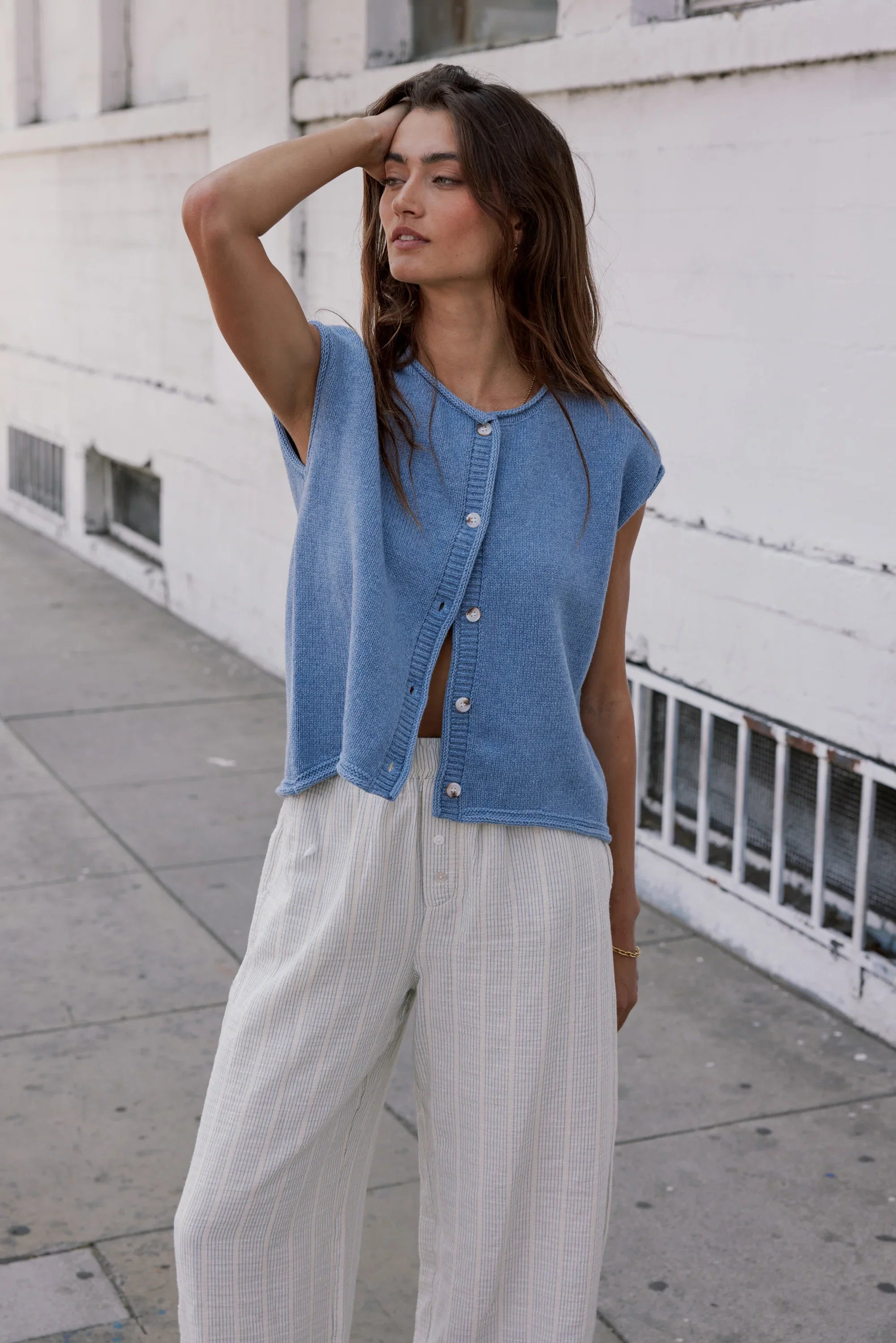 Paige Knit Sweater in Blue