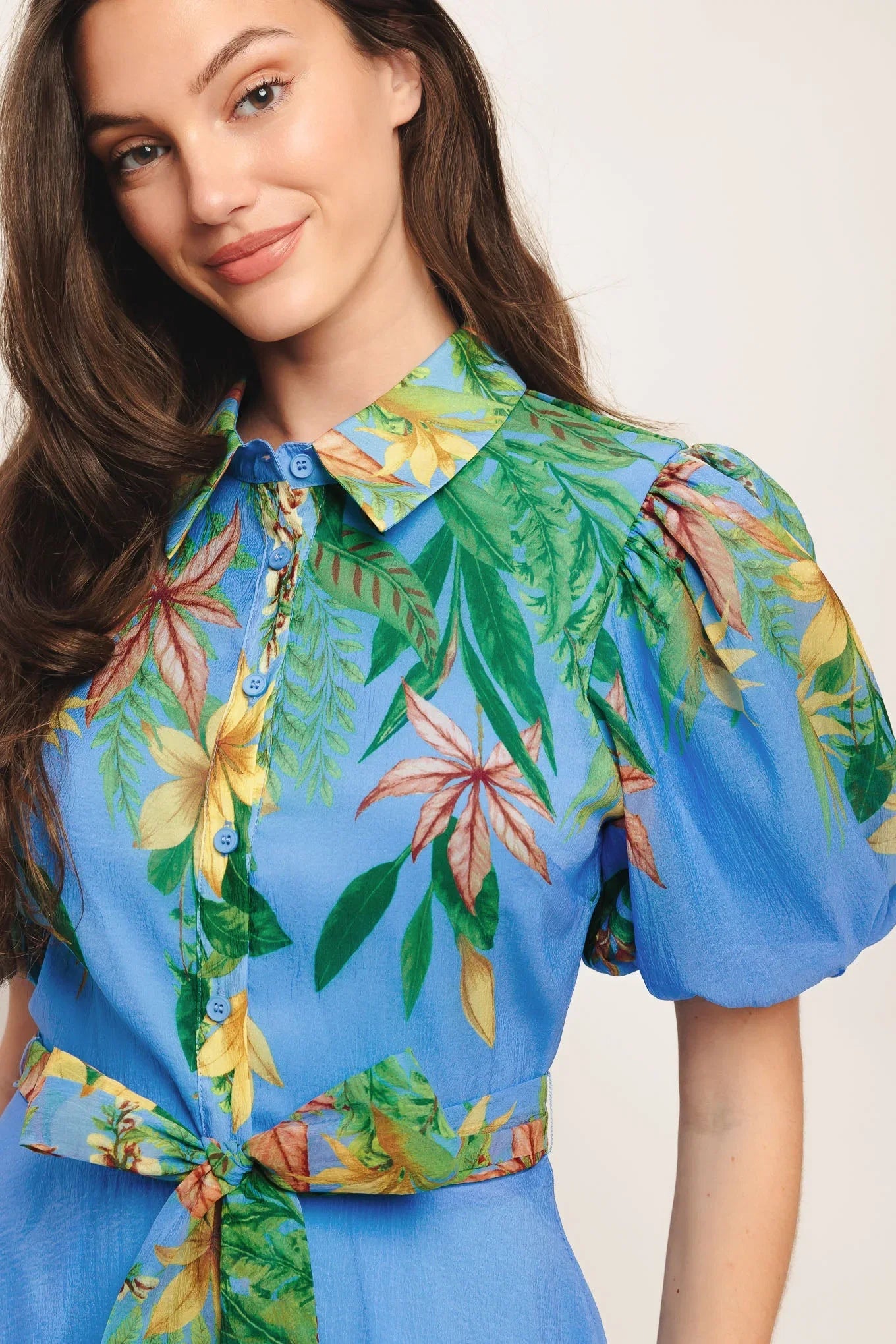 PALM SERENADE BLUE MIDI DRESS