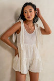 Mary Floral Knit Romper in Ivory FINAL SALE