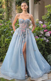 A1490 Beaded Bellflower Bustier Ball Gown Andrea Leo