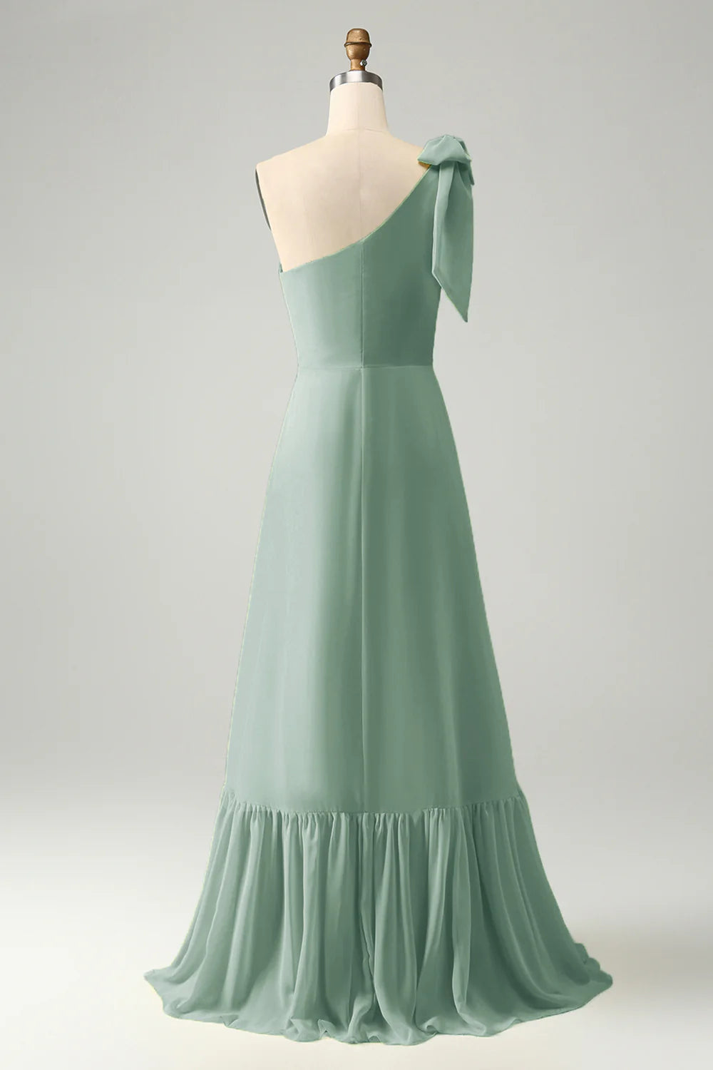 Yellow A Line One Shoulder Pleated Long Maxi Wedding Party Guest Dress with Slit