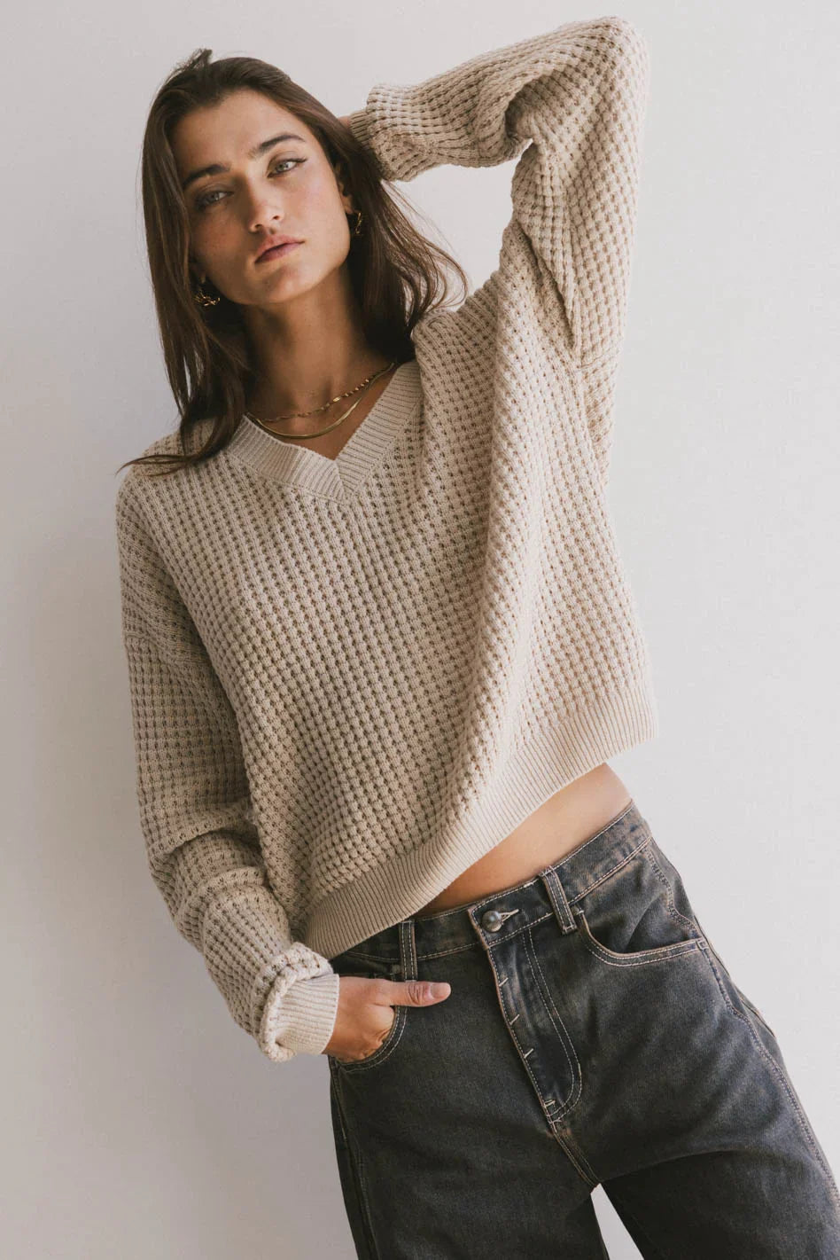 Raychel Knit Sweater in Beige FINAL SALE
