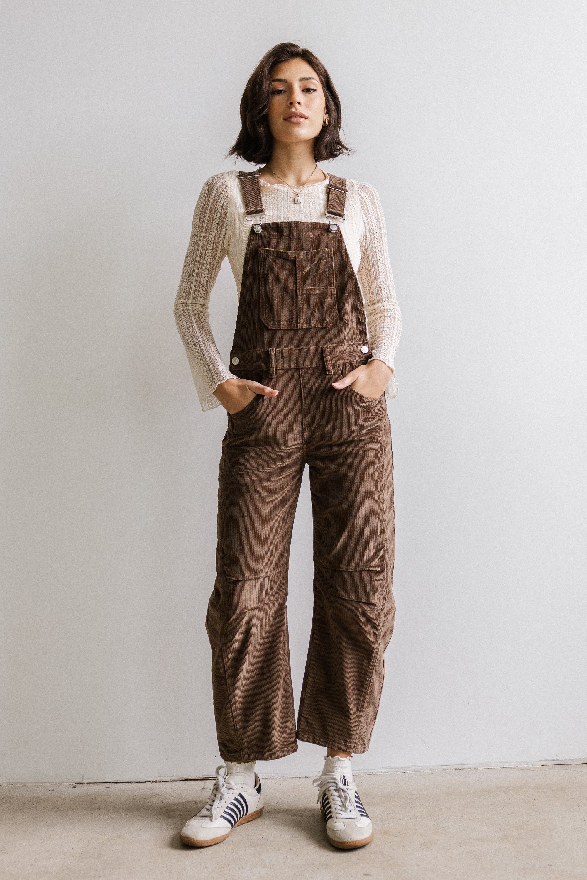 Tansy Corduroy Overalls in Brown FINAL SALE