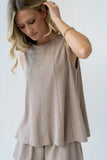 Kaytee Ribbed Top in Taupe