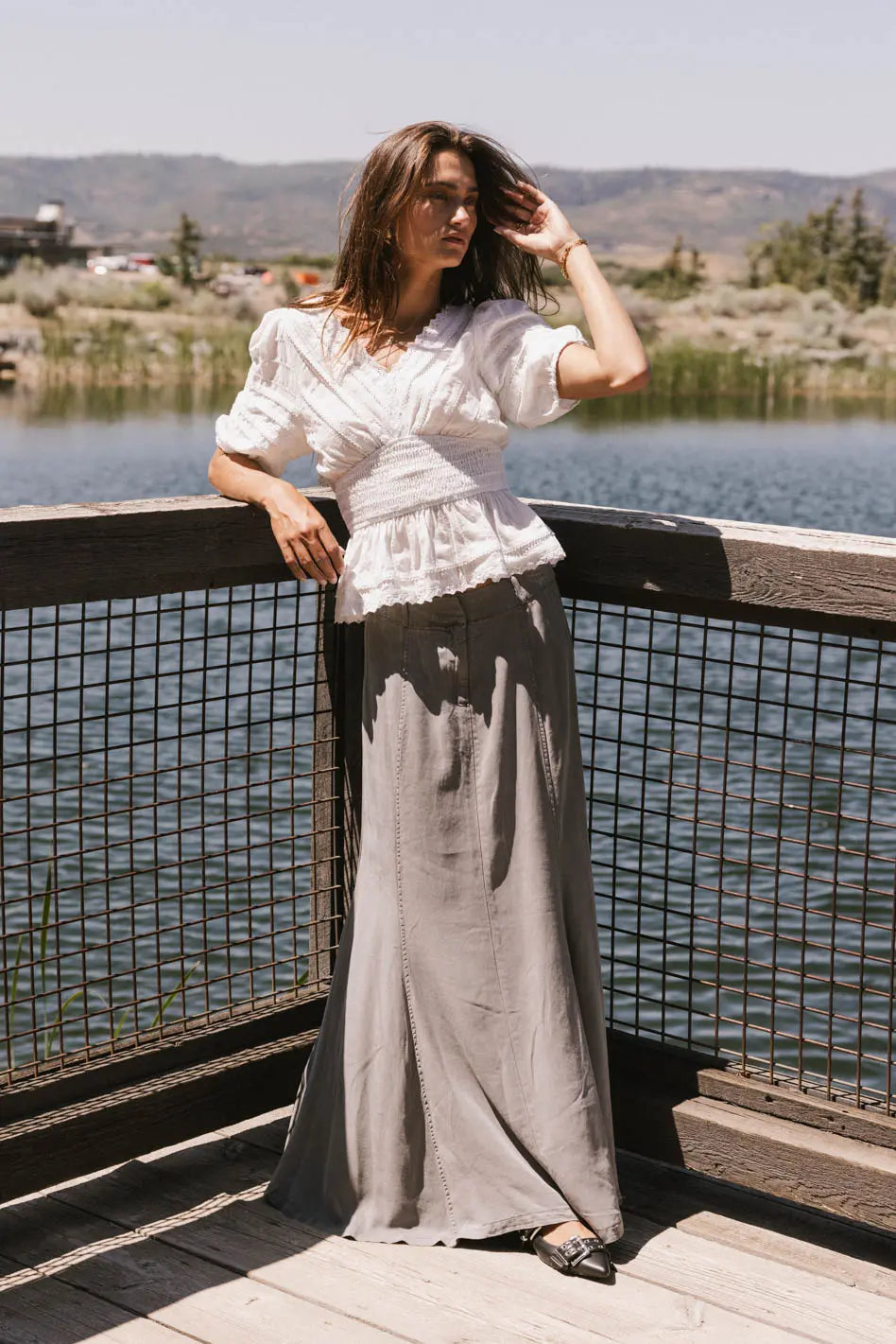 Sunny Maxi Skirt in Grey FINAL SALE