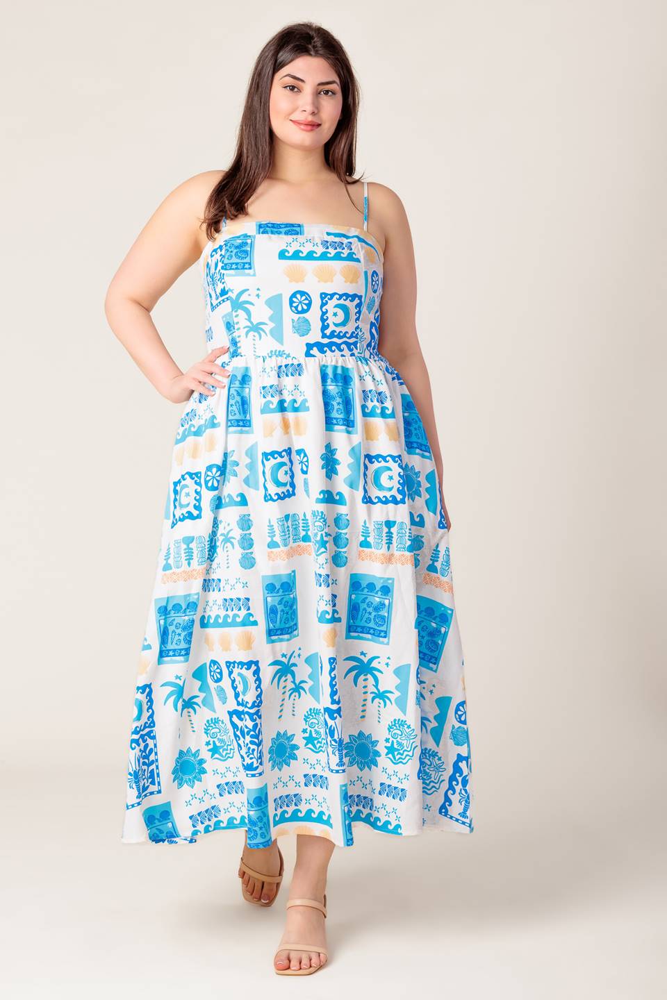 WANDER LUST MIDI DRESS BLUE