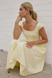 Colin Midi Dress in Butter Yellow